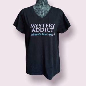 Mystery Addict Where’s the Body? Black Graphic Tee